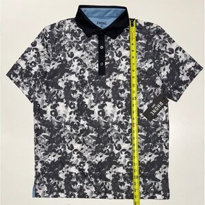 Rhone Golf Sport Polo Mens Medium Sleet Gray Floral Camo 101449-026-M UPF 50+